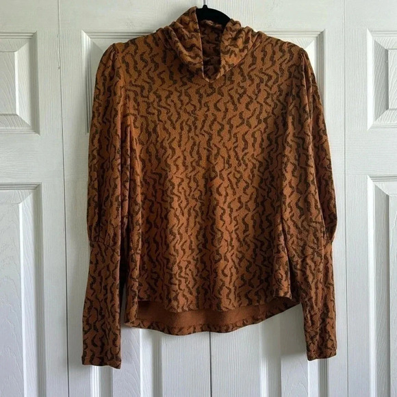 Anthropologie Puff-Sleeved Turtleneck Top size M - Picture 4 of 8